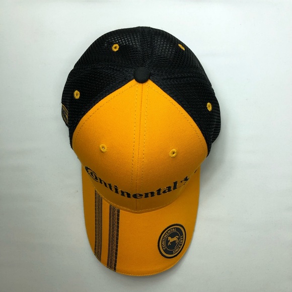 Continental Tire Trucker Black Yellow Mesh Cap Adjustable Hat - Picture 8 of 14